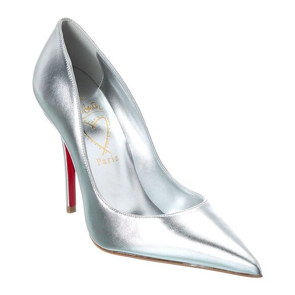Christian Louboutin Miss Z 100 Leather Pump Silver